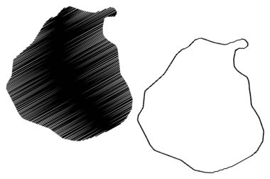 Rainer Adası (Rusya, Rusya Federasyonu, Franz Josef Land takımadaları) harita vektör çizimi, çizim Rainier veya Ostrov Raynyera haritası