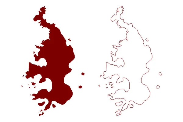 Wyspa Bryher Zjednoczone Królestwo Wielkiej Brytanii Irlandii Północnej Anglia Mapa — Wektor stockowy