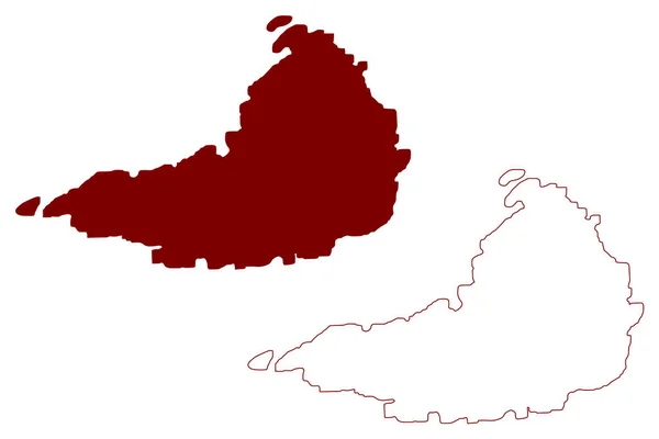 カーディガン島 イギリス 北アイルランド ウェールズ 地図ベクトル図 スケッチブックYnys Aberteifi地図 — ストックベクタ
