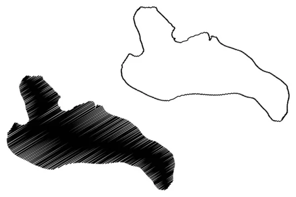 인도네시아 공화국 남아시아 스케치 Tebing Tinggi Map — 스톡 벡터