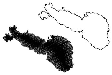 Rennesoy Adası (Norveç Krallığı) harita vektör çizimi, çizim çizimi Rennesoy haritası