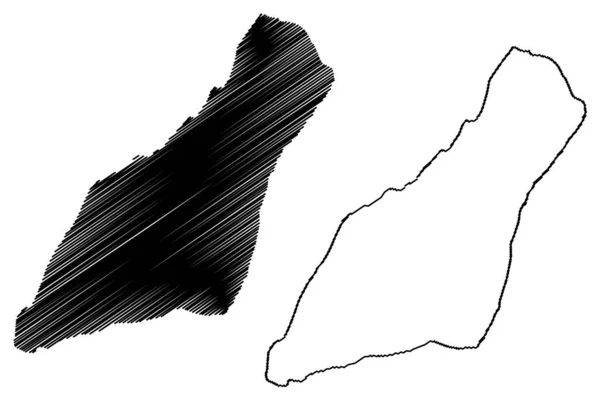 Insel Reinoya Königreich Norwegen Kartenvektorillustration Kritzelskizze Karte Reinoya — Stockvektor