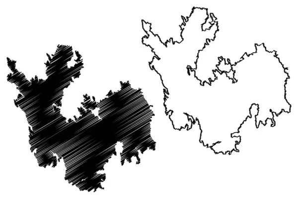 Replot Ostrov Finská Republika Botnický Záliv Mapa Vektorové Ilustrace Načmáraný — Stockový vektor