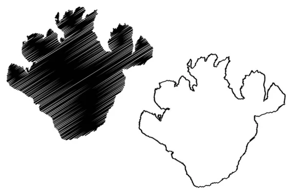 Ringvassoya Island Kingdom Norway Map Vector Illustration Scribble Sketch Ranes — Stock Vector