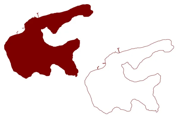 Векторная Иллюстрация Карты Острова Флотта Соединенное Королевство Великобритании Северной Ирландии — стоковый вектор