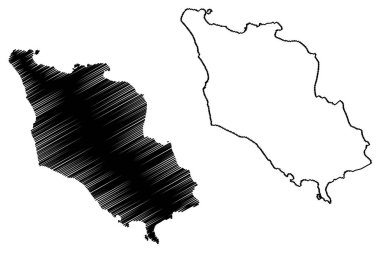 Sandhamn Adası (İsveç Krallığı) harita vektör çizimi, çizim çizimi Sandon haritası