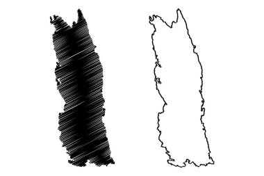 Sandoyna Adası (Norveç Krallığı) harita vektör çizimi, çizim Sandoya haritası