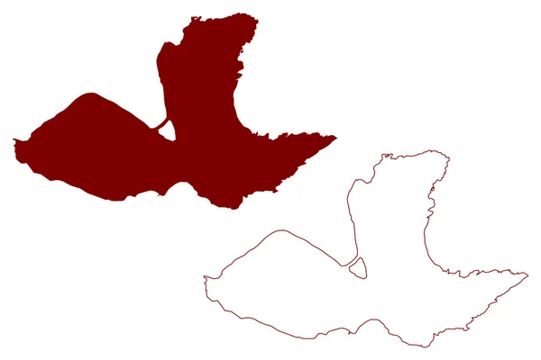 伯雷岛 大不列颠及北爱尔兰联合王国 苏格兰 奥克尼 地图矢量图解 潦草的伯雷岛地图 — 图库矢量图片
