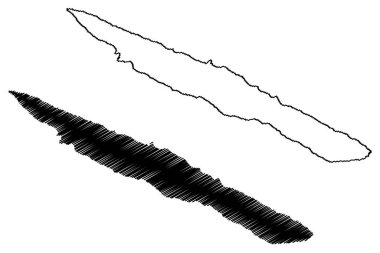 Sao Jorge Adası (Azores Takımadası, Portekiz, Portekiz Cumhuriyeti) harita vektör çizimi, çizim Ilha da Sao Jorge haritası