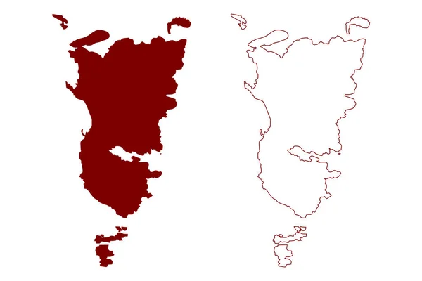 Острів Ерискай Велика Британія Північна Ірландія Шотландія Зовнішній Гебрид Картографічна — стоковий вектор