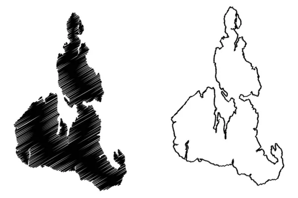 Isla Serrano République Chili Amérique Latine Sud Illustration Vectorielle Carte — Image vectorielle