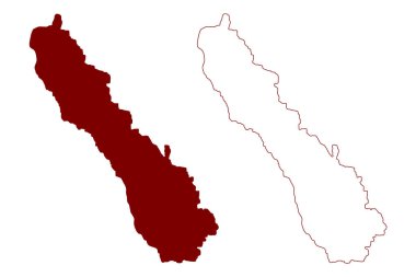 Linga adası (İngiltere Birleşik Krallığı ve Kuzey İrlanda, İskoçya, Shetland adaları) harita vektör çizimi, linç adası çizimi, Bluemull Sound haritası