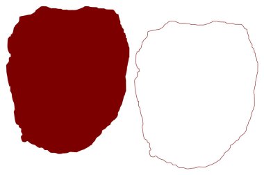 Linga adası (İngiltere Birleşik Krallığı ve Kuzey İrlanda, İskoçya, Shetland adaları) harita vektör çizimi, linç adası çizimi, Busta Voe haritası