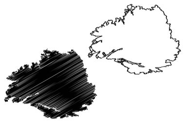 Smola Adası (Norveç Krallığı) harita vektör çizimi, karalama çizimi Smola haritası