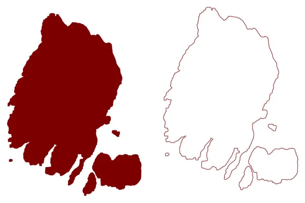 Hildasay Island Förenade Konungariket Storbritannien Och Nordirland Skottland Shetlandsöarna Karta — Stock vektor