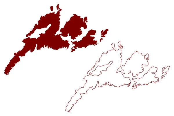 Housay Island Förenade Konungariket Storbritannien Och Nordirland Skottland Shetlandsöarna Karta — Stock vektor