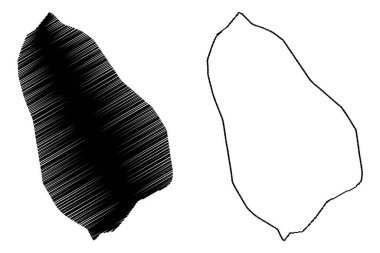 Storoya adası (Norveç Krallığı, Svalbard takımadaları) harita vektör çizimi, çizim Storoya haritası