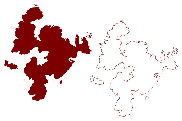 Векторная Иллюстрация Карты Острова Вемэнтри Соединенное Королевство Великобритании Северной Ирландии — стоковый вектор