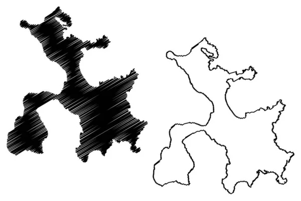 ストロンジー島 イギリス 北アイルランド スコットランド オークニー諸島 地図ベクトル図 スケッチブックストロンジー島地図 — ストックベクタ