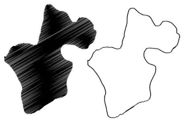 Île Svinoy Royaume Danemark Îles Féroé Illustration Vectorielle Carte Croquis — Image vectorielle