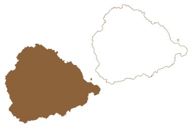 Yükseliş Adası (Büyük Britanya Birleşik Krallığı ve Kuzey İrlanda, Saint Helena, Ascension ve Tristan da Cunha 'nın kurucu parçası) harita çizimi, karalama çizimi Ascension haritası