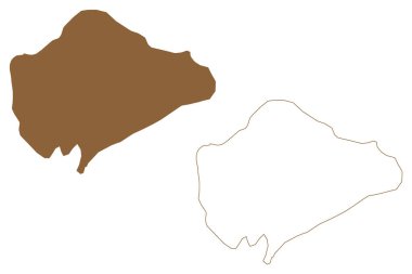 Erişilemez ada (Birleşik Krallık İngiltere ve Kuzey İrlanda, Saint Helena, Ascension ve Tristan da Cunha 'nın kurucu parçası) harita vektör çizimi, çizim erişilemez harita