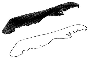 Terschelling Adası (Hollanda Krallığı, Batı Frizya Adaları) harita vektör çizimi, çizim Skylge haritası