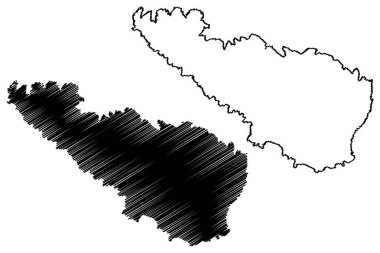 Tinos Adası (Yunan Cumhuriyeti, Yunanistan, Cyclades takımadaları) harita vektör çizimi, çizimi Ophiussa veya Hydroessa haritası