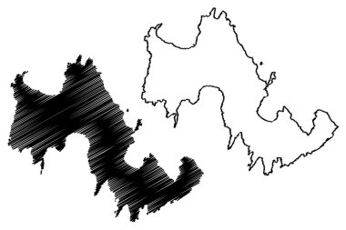 Tilos adası (Yunan Cumhuriyeti, Yunanistan, Yunan adası, Ege Denizi) harita vektör çizimi, çizim Tilos haritası