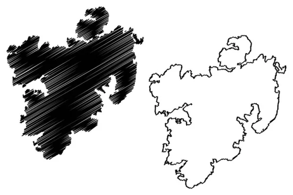 Tjorn Νησί Βασίλειο Της Σουηδίας Χάρτη Διανυσματική Απεικόνιση Scribble Σκίτσο — Διανυσματικό Αρχείο