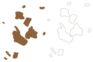 Saint Peter ve Saint Paul Adası (Brezilya Federatif Cumhuriyeti, Güney ve Latin Amerika) harita vektör çizimi, çizim Aziz Peter ve Aziz Paul Takımadası haritası