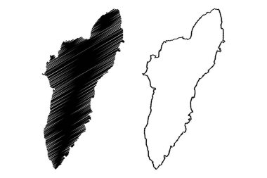 Tromsoya Adası (Norveç Krallığı) harita vektör çizimi, çizim Romssasuolu haritası