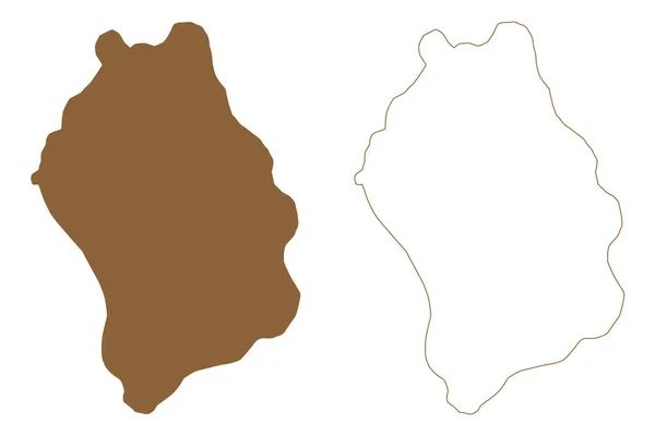Isola Lobos Regno Spagna Isole Canarie Mappa Vettoriale Illustrazione Abbozzo — Vettoriale Stock