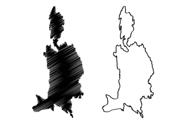 Toro Adası Sveç Krallığı Harita Vektör Çizimi Çizim Haritası — Stok Vektör