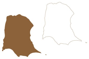 Corisco Adası (Ekvator Ginesi Cumhuriyeti) harita vektör çizimi, karalama çizimi Mandj haritası