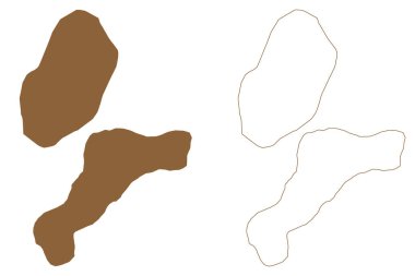 Roque del Este ve Roque del Oeste adası (İspanya Krallığı, Kanarya Adaları) harita vektör çizimi, çizim haritası