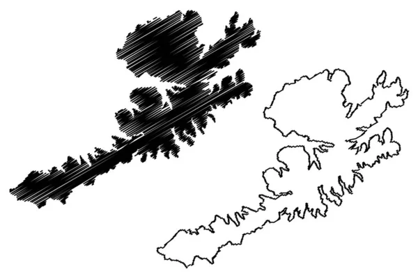 アラスカ州 アメリカ アラスカ アメリカ アメリカ アリューシャン列島 地図ベクトル図 スケッチブック Nawan Alaxsxa — ストックベクタ