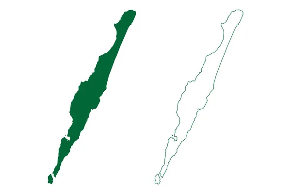 Isla Sainte Marie República Madagascar Mapa Vector Ilustración Boceto Garabato — Vector de stock