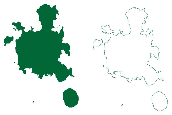 Векторная Иллюстрация Карты Острова Носи Острова Носи Комба Республика Мадагаскар — стоковый вектор
