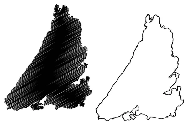 Vato Adası Sveç Krallığı Harita Vektör Çizimi Çizim Haritası — Stok Vektör