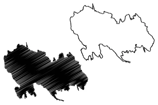 Insel Vormsi Republik Estland Westestnischer Archipel Kartenvektorillustration Kritzelskizze Ormso Karte — Stockvektor