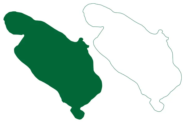 泰雷斯岛 塞舌尔共和国 印度洋 地图矢量图解 速写草图 — 图库矢量图片