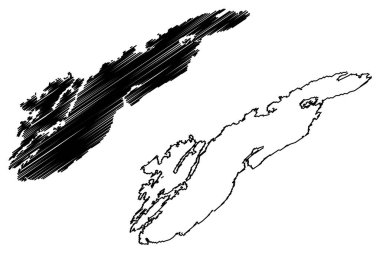 Ytter-Vikna adası (Norveç Krallığı) harita vektör çizimi, karalama çizimi Ytter Vikna haritası