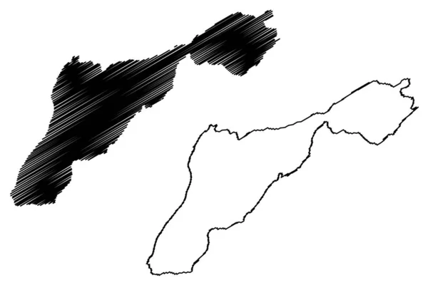 Ilustração Vetor Mapa Ilha Ytteroya Reino Noruega Esboço Scribble Mapa — Vetor de Stock