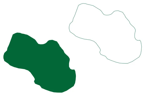 ケルフ島 セーシェル共和国 インド洋 アミランテ島 地図ベクトル図 スケッチブック Ile Aux Cerfs Map — ストックベクタ