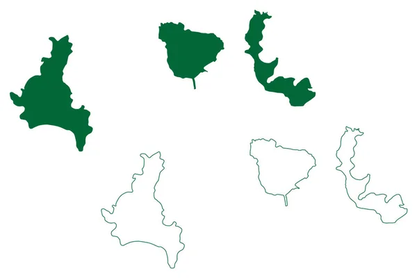 查法里纳斯群岛 西班牙王国 地中海 地图矢量图解 草绘草图Zafarin Djaferin或Zafarani Isla Del Congreso Rey和Isabel — 图库矢量图片