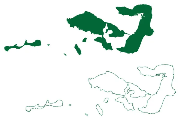 Île Moucha Maskali République Djibouti Golfe Tadjoura Illustration Vectorielle Carte — Image vectorielle