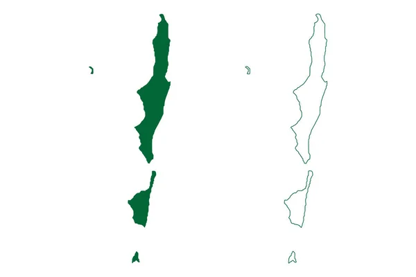 Bazaruto群岛 莫桑比克共和国 印度洋 地图矢量图解 速写草图Bazaruto Benguerra Magaruque Santa Carolina岛地图 — 图库矢量图片
