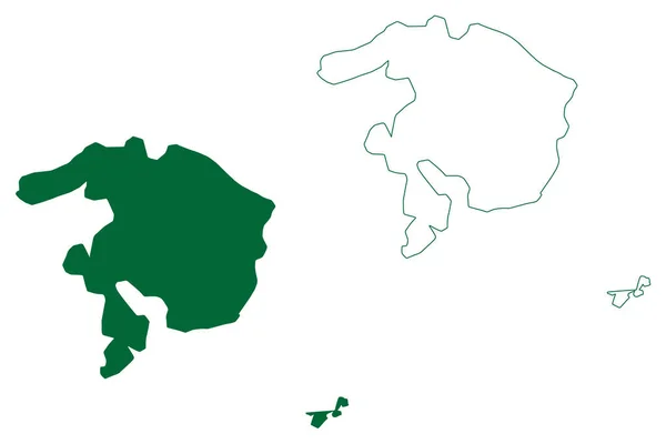 Векторная Иллюстрация Карте Острова Мадлен Республика Сенегал Каракули Карте Iles — стоковый вектор