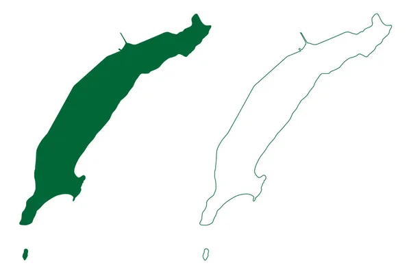 Mozambique Île République Mozambique Océan Indien Illustration Vectorielle Carte Croquis — Image vectorielle